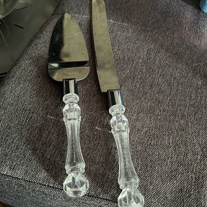 Fancy Cake Knife and Server with Acrylic Handles
